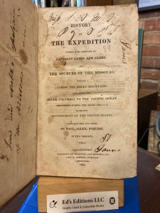 Item #202660 History of the Expedition Under the Command of Captain's Lewis and Clark, to the...