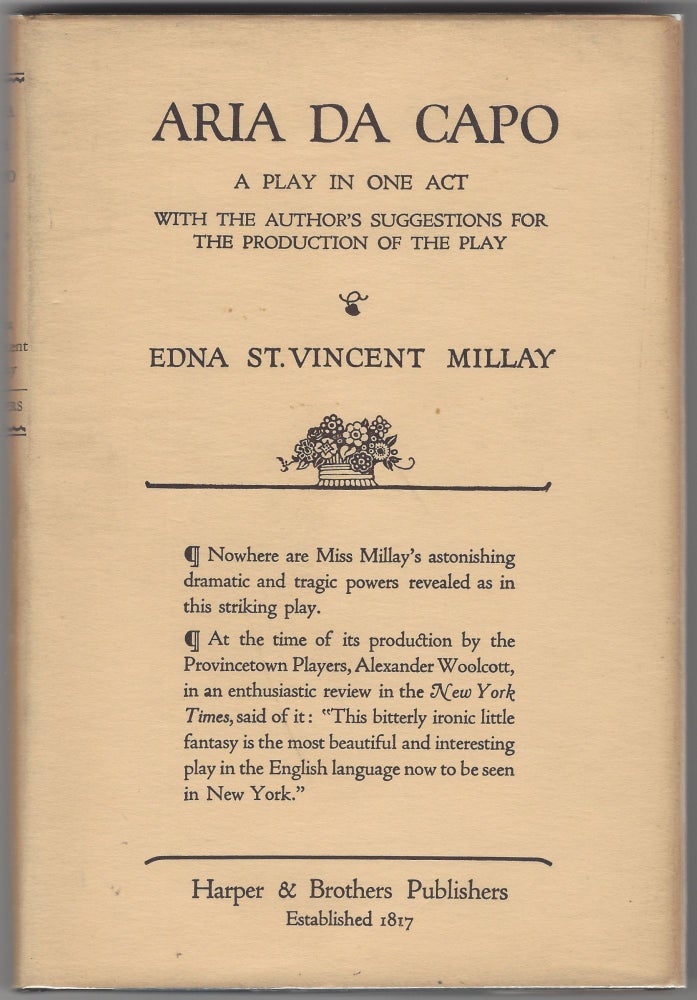 Item #SKU1019528 Aria Da Capo: A Play in One Act. Edna St. Vincent Millay.